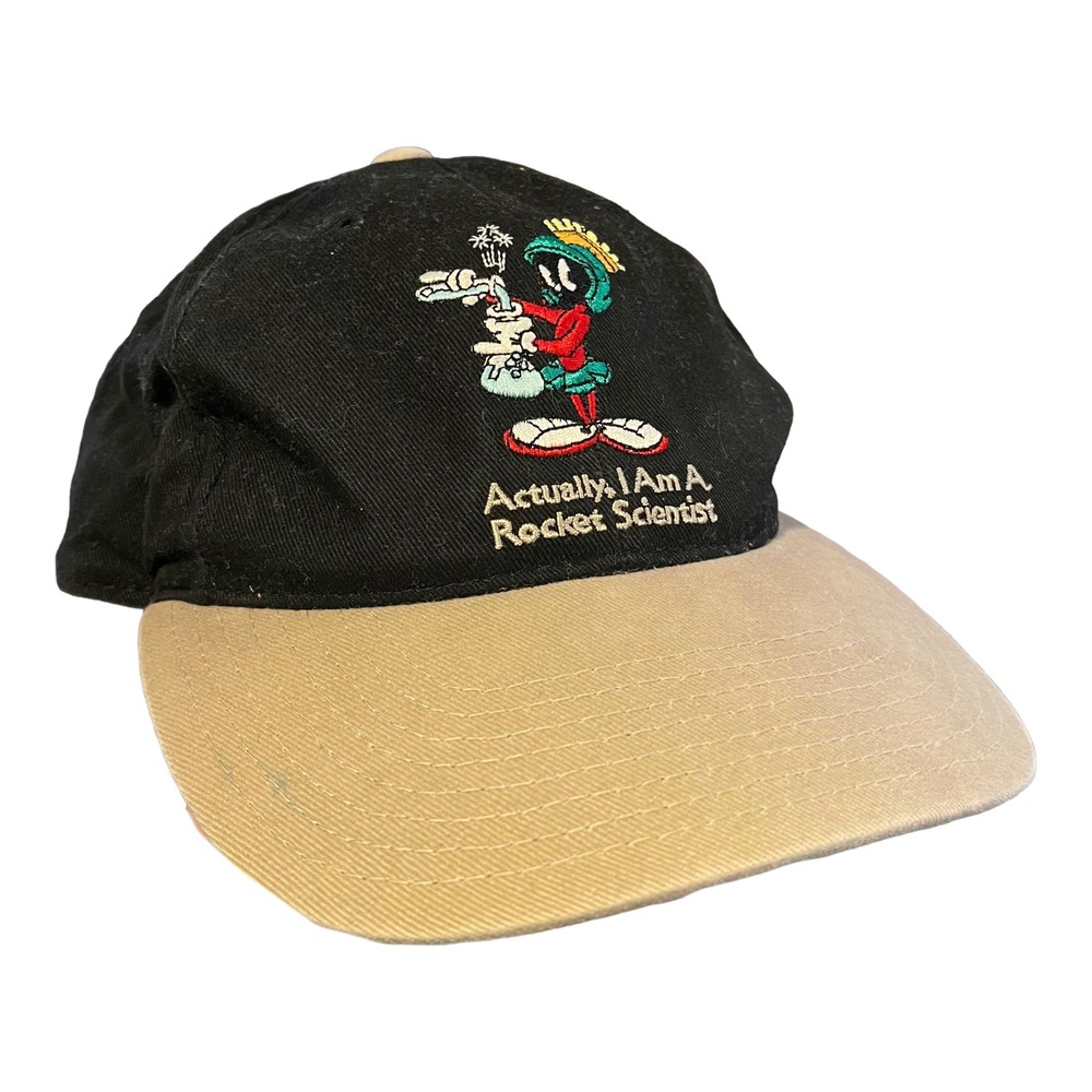 Vintage 1998 Marvin the Martian Looney Tunes Black Snapback Hat Cap Warner Bros